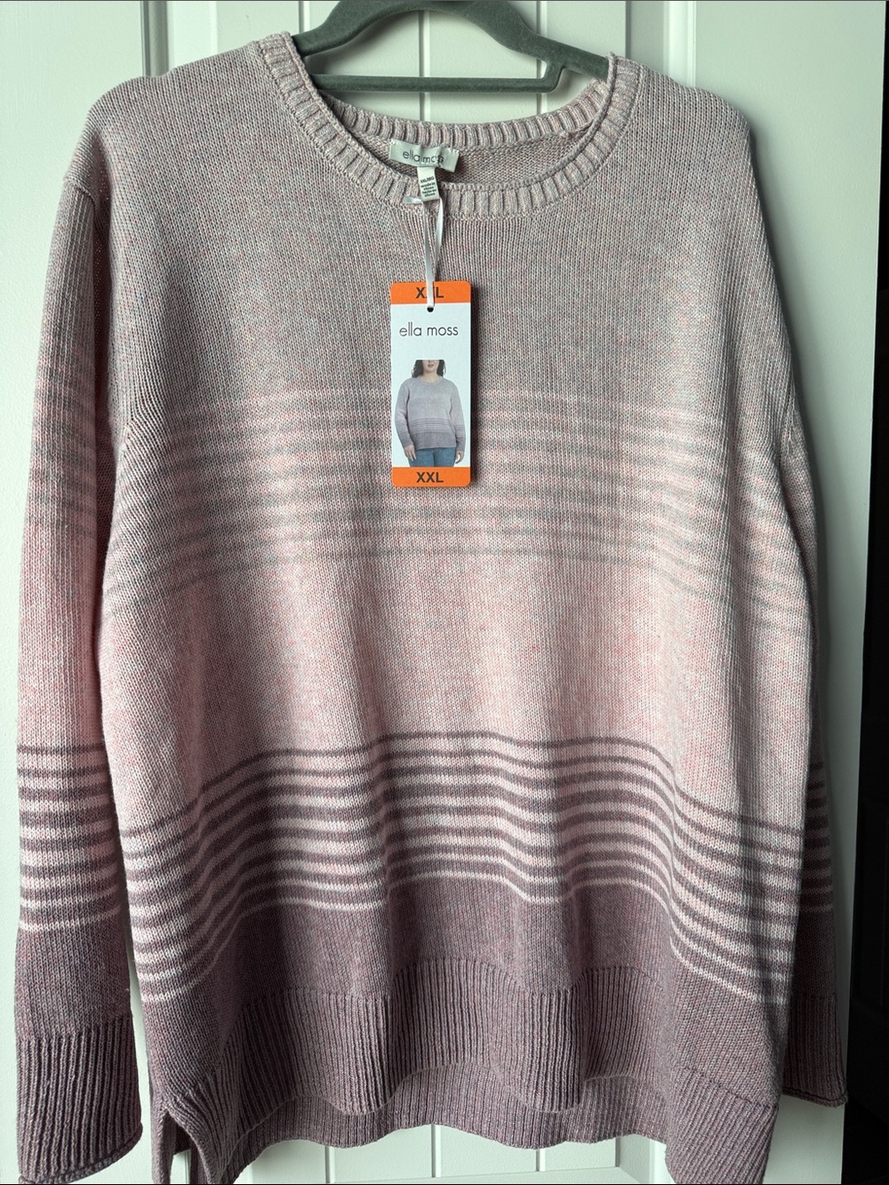 Ella Moss Pink to Mauve Ombre Crewneck Sweater